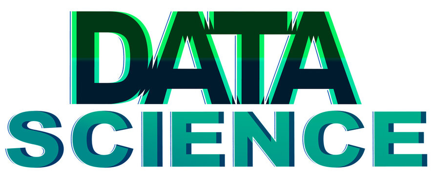Data Science concept, text, creative, logo, design word, Illustration,