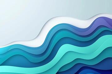 An abstract pattern of soft waves in shades of blue and green. Generative AI