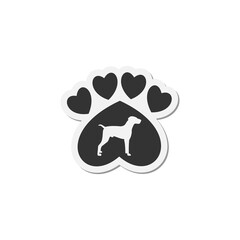 Paw print dog icon isolated on transparent background