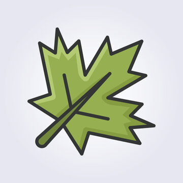 recommend clip art: colored line art maple lead icon vector logo design