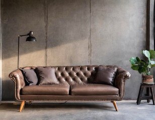 夕暮れ時のソファ