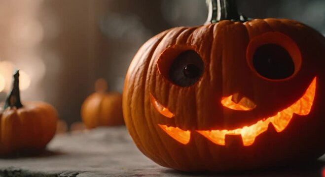 Spooky 3d view of helowen pumpkin