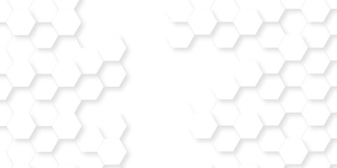 Abstract 3d background with hexagons pattern with hexagonal white and gray technology line paper background. Hexagonal vector grid tile and mosaic structure mess cell. white and gray hexagon.