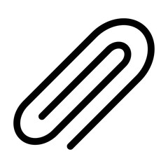 Obraz premium Paper clip icon, cartoon clip for holding paper sheets together
