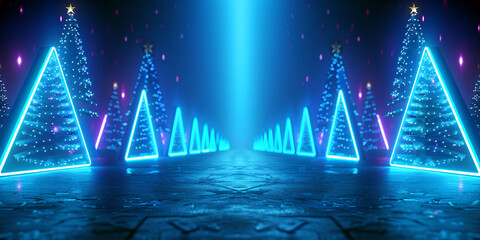 a blue background with glowing neon arrows pointed upwards