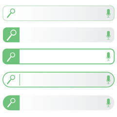 Obraz premium Set of search bar element design. Green theme search bar icon isolated on background. element for web site, app, ui and logo