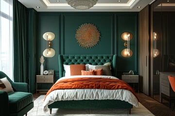 Art Deco design in a modern bedroom setting