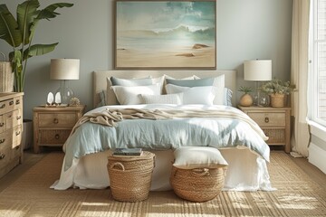 The casual elegance of coastal living in a minimalist bedroom environment
