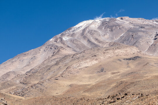 View of the Volcano Damavand in Elbrus mountain range, Iran.