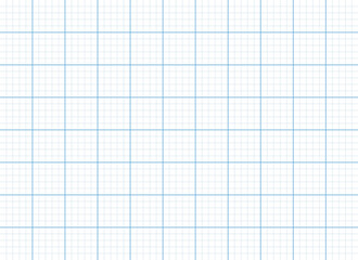Page of paper with square grid background for notice. Educational vector