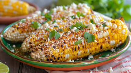 Mexican street corn, Elote. Mexican food