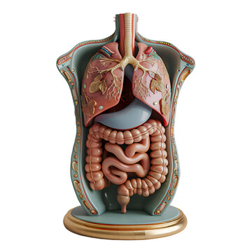 Human Organ System Illustration: Digestive System - PNG Cutout Isolated on Transparent Background