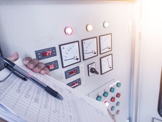 The Electric Enginering checklist and maintenance electric panel in power house.preventive...