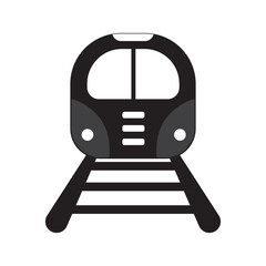 Train railroad icon . Railway subway station vector symbol. Simple metro or rail web flat icon.