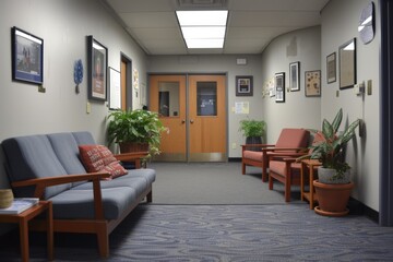 A cozy counseling center providing support and guidance to students in need