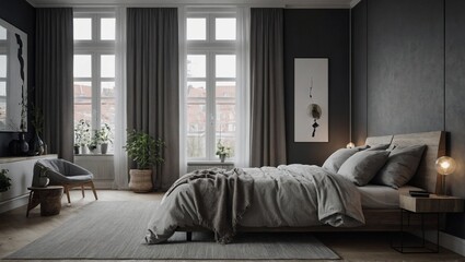 interior of a bedroom | living room with a window | living room interior
