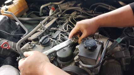 Repair of an automobile engine