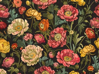 a vintage floral motif