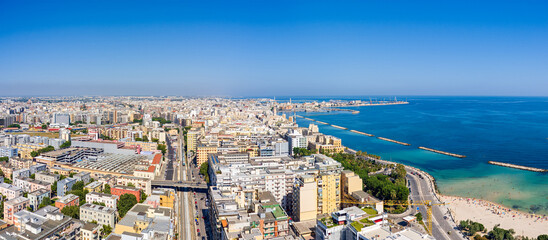 Bari, Italy. Embankment and port. Bari is a port city on the Adriatic coast, the capital of the...