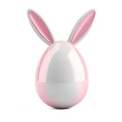 one easter egg with rabbit ears on transparency background PNG
