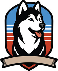 Siberian husky cute logo © Piko