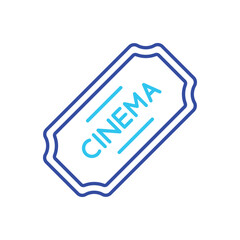 Blue Line Cinema Tickets vector icon