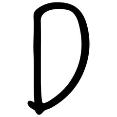 English alphabet D 5 cute on a white background, vector illustration.