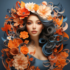 woman with flowers