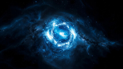 nébuleuse planétaire de couleur bleue dans l'espace