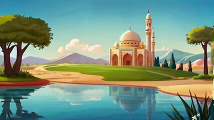 Islamic Background with ramadan and eid mubarok background.