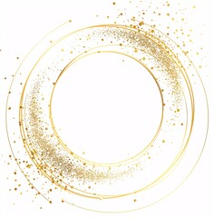 a simple vector illustration of a golden circular frame composed of thin thin film - obrazy, fototapety, plakaty