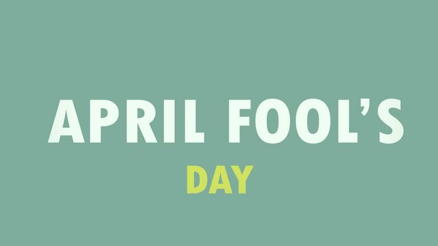 April Fools Day animation text with isolated background