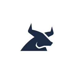 Modern Bull Silhouette Logo Design