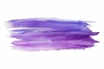 Vibrant purple watercolor brush stroke on white background, ideal for artistic banners, creative projects, and backgrounds with copy space - obrazy, fototapety, plakaty