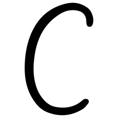 English alphabet C 5 cute, png illustration.