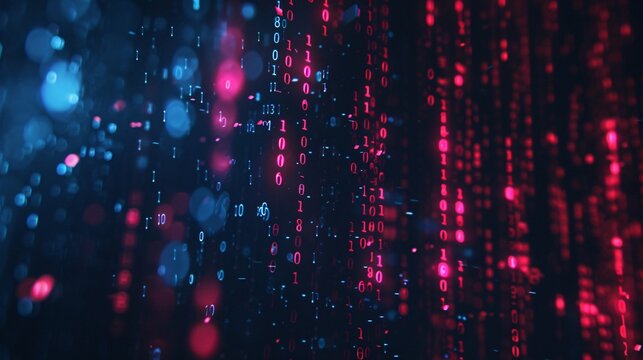 Abstract background of digital data and binary code