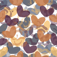 Seamless pattern. Multicolored hearts.