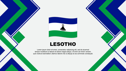 Lesotho Flag Abstract Background Design Template. Lesotho Independence Day Banner Wallpaper Vector Illustration. Lesotho Banner