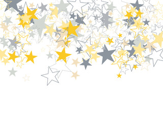 Object fountain organized from random sparcle star pictographs as fireworks.