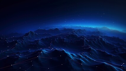 Digital technology abstract mountain terrain concept background