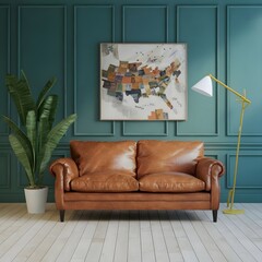 leather sofa on a white background