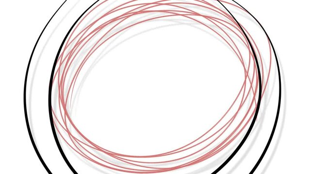 The line goes in a circle, forming a red frame. There are two lines or borders on the sides.