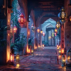 Fototapeta premium Ramadan Kareem background illustrations