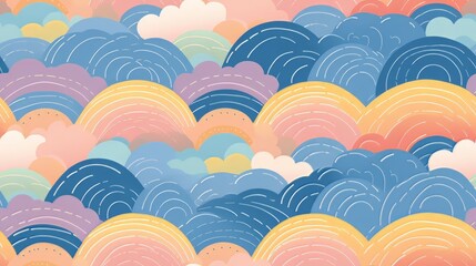 seamless pattern withHazy Rainbows  Lagoon Ombre 