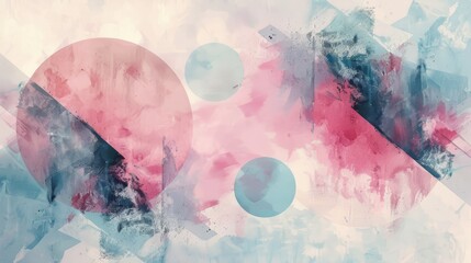 Delicate spheres intersect with rough textures in pastel hues, creating an ethereal abstract art piece..