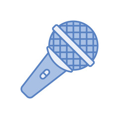 Blue Line Microphone vector icon