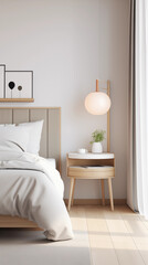 Fototapeta premium small bedroom in Japandi Style