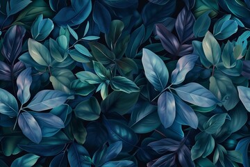Plant leaves background, floral pattern for wallpaper, modern color schema --ar 3:2 --tile Job ID: abc538cd-c4d8-4f88-96a4-22d9c85dd8a1 - obrazy, fototapety, plakaty
