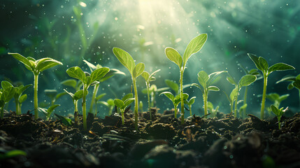 Agriculture, Seeding, Plant seed growing - obrazy, fototapety, plakaty