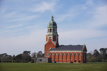 Old Netley chapel at Royal Victoria Country Park in Hampshire UK. Remaining building of historic wartime hospital.